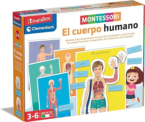 Clementoni- Montessori-El Cuerpo Humano Juguete Educativo, Multicolor, Mediano (55476)  