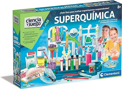 Clementoni- Super Química, Juego Científico Experimentos, Laboratorio de Química, Juguete en Español a Partir de 8 Años (55468)  