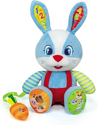 Clementoni - Valentín, el Conejo Parlanchín - Peluche Interactivo para Bebés a Partir de 10 Meses, Juguete en Español (55320)  