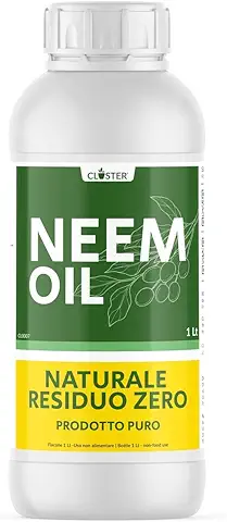 CLOSTER Aceite de Neem Puro (1LT) - Insecticida Plantas Natural Anti Mosquitos Contra Chinches Pulgones Cochinilla Ácaros Araña Roja - Desinfestante Eficaz y Ecológico  