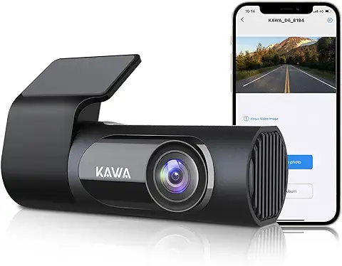 Cámara de Coche 2K 1440P QHD KAWA Dashcam - Cuerpo Giratorio 360°, Grabación de Emergencia, 145°Gran Angular, WDR con Super Visión Nocturna, Sensor G, D6  