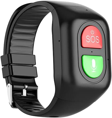 CNANRNANC Reloj Inteligente con Alarma para Ancianos, con Botón SOS de Emergencia, Rastreador de Fitness, Detección de Caídas, Seguimiento de Ubicación GPS, Impermeable, Llamada de voz 4G  