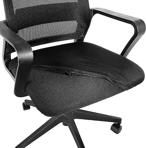 Cobee Fundas de Asiento para Silla de Escritorio de Oficina, 2 Piezas, Elásticas, Extraíbles, Lavables, Antideslizantes, para Oficina, Escritorio, Silla, Asiento, Fundas de Cojín para Asiento  