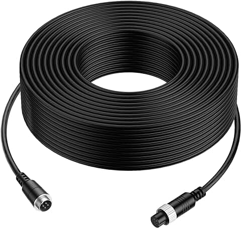 Cocar 50FT 15M Coche Video Cable de Extensión 4 Pines Aviación Impermeable a Prueba Choques para CCTV Rearview Camiones de Remolque Camper Bus Motorhome Vehículo Copia Monitor Seguridad del Sistema  