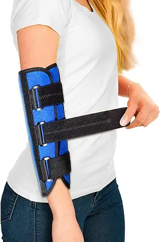 Codera para Síndrome del Túnel Cubital, Estabilizador de Codo Ajustable, Codera Nocturna con 3 Tiras de Plástico, Tendinitis, Codo de Tenista, Nervio Cubital, se Adapta a Hombres y Mujeres - S/M  