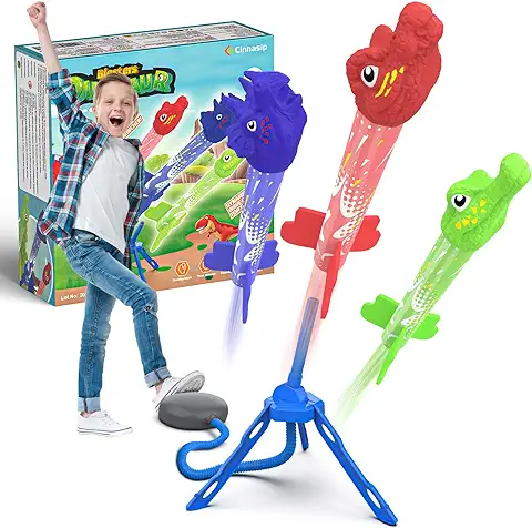 Cohete Juguete, Dinosaurios Cometas para Niños, Cohete de Aire Lanzador Brinquedos Rocket Juegos Exterior al Aire Libre Niños Ninas Infantiles 3 4 5 6 7 8 9 10 Años Regalos Navidad Cumpleaños  