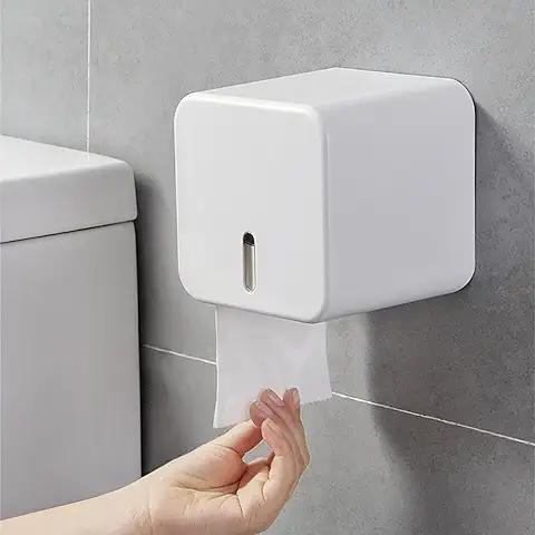 Colist Portarrollos de Papel Higiénico, Soporte de Papel Higiénico Montado en la Pared, Dispensador de Soportes de Papel en Rollo a Prueba de Agua/Polvo, para Baño/Inodoro (Blanco)  