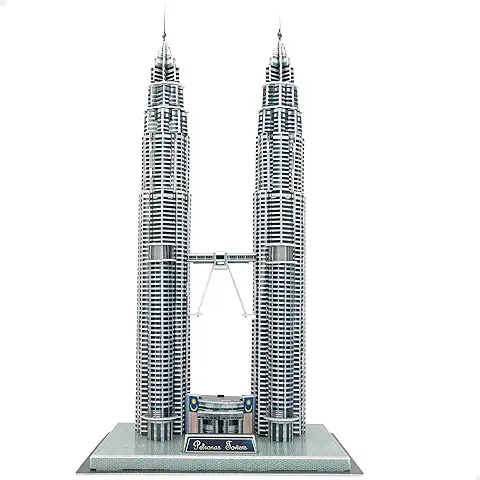 Colorbaby 49659 - Puzzle 3D Torres Petronas / Maqueta para Construir para Adultos y Niños / Incluye 72 Piezas / Diversión en Familia  