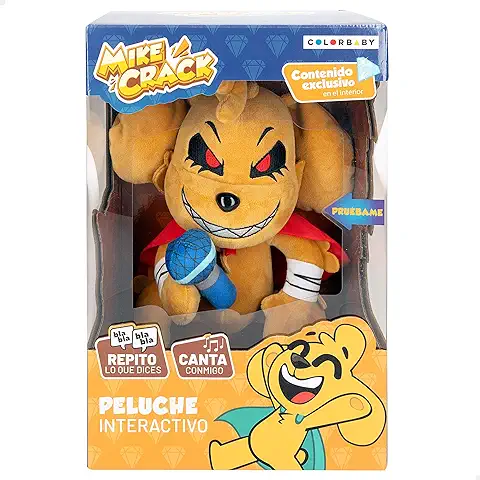 COLORBABY Mikecrack, Peluche Interactivo, Perro Mike.Exe, con Música, Grabación y Reproducción de Voz, Juguete Personaje Youtube, 29 cm, Canta Punto Exe, Repite lo Que Dices (85425)  