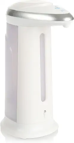 COM-FOUR® Dispensador de Jabón con Sensor - Dispensador Automático de Jabón - Dispensador a Pilas para Jabón, etc. (01 Pieza - Blanco)  