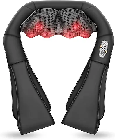 Comfier Masajeador de Cuello y Hombros, Shiatsu Masajeador Cervical y Espalda con Función de Calor, Masajeador Eléctrico para Relajación en Casa, Oficina,Regalos para Hombres y Mujeres  