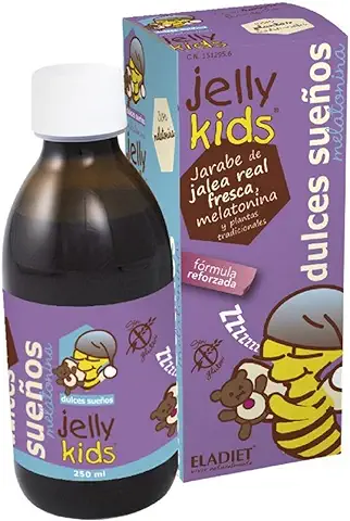 Complemento Alimenticio Jelly Kids Dulces Sueños con Melatonina - 250 ml - Elaborado a Base de Plantas Tradicionales - Ayuda a Conciliar el Sueño y Mejora la Calidad del Descanso - Eladiet  