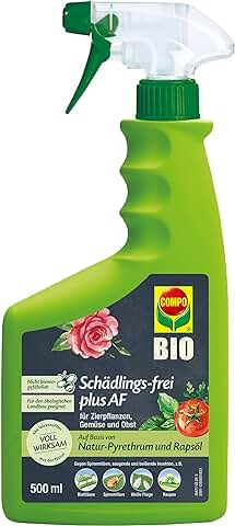 Compo Libre de Plagas y AF, Insecticida Contra Plagas en Plantas Ornamentales, Verduras y Frutas, Eficaz para Combatir Pulgones, Listo para Usar, 500 ml  