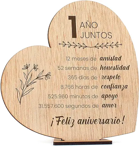 CONTRAXT Regalos Primer Aniversario Bodas o Novios. Detalles Originales Postal Tarjeta de Felicitacion Pareja 1 año Casados Mujer Hombre (1 Año)  