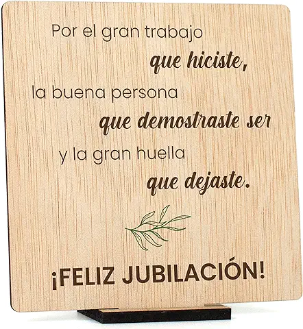 CONTRAXT Tarjeta Regalo Original Feliz Jubilacion en Madera. Regalos Originales Jubilacion con Dedicatoria Compañeros Trabajo Jefes Amigos Profesor Maestra Jubilado Hombre Mujer (Jubilacion)  