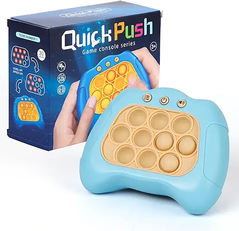 Controlador de Juego Popping, Juguete Fidget Sensorial de Empuje Rápido para Niños, Juguete de Descompresión Divertido para Adultos para Niños, Juguete de Entrenamiento Reactivo (Light Blue)  