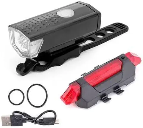 Cool As Fit - Luces Bicicleta Kit, Luz Delantera y Luz Trasera de LED Bicicleta, Luz Bicicleta Recargable USB, Hombres y Mujeres Niños, Combinación de Luces de Bicicleta de Montaña a Prueba de Agua  