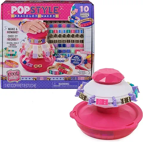 Cool Maker - POPSTYLE Bracelet Maker - Kit para Hacer Pulseras de la Amistad - 1 Máquina con Almacenamiento, 170 Cuentas y 22 Gomas Elásticas Reutilizables - 6067289 - Juguetes Niñas 8 Años +  