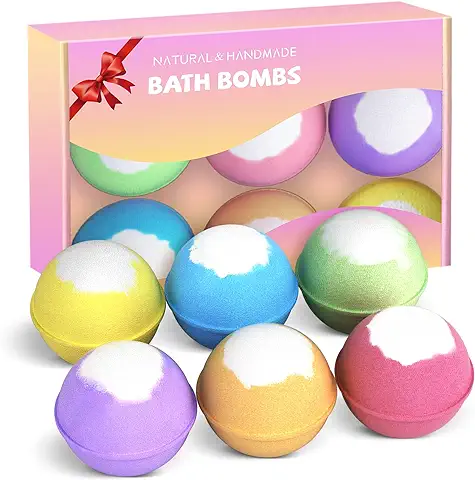 Coquimbo Bombas de Baño, 6 Piezas Sales de Baño Regalos para Mujer Bolas de Baño con Aceites Esenciales, Spa Baño de Burbujas, Pequeños Regalos Originales para Mujer, Niños  