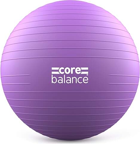 Core Balance Pelota de Embarazada No Estalla – Pelota de Pilates Embarazadas para Ejercicios Prenatales – Pelota de Pilates con Bomba Manual – Morado  