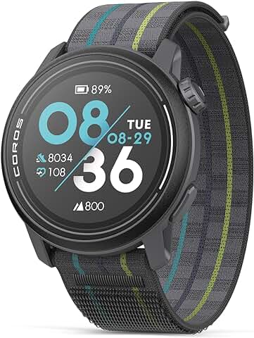 COROS Pace 3 Reloj Deportivo GPS, Ligero y Cómodo, Batería de 24 Días, GPS de Doble Frecuencia, Frecuencia Cardíaca, Navegación, Seguimiento del Sueño, Correr, Bicicleta y Esquí (Nylon Negro)  