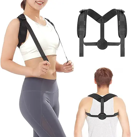 Corrector de Postura para Hombres y Mujeres - Soporte de Espalda para Soporte Postural, Corrección de Jorobado, Cuello, Espalda, Alivio del Dolor de Hombro, Correas de Hombro Ajustables  