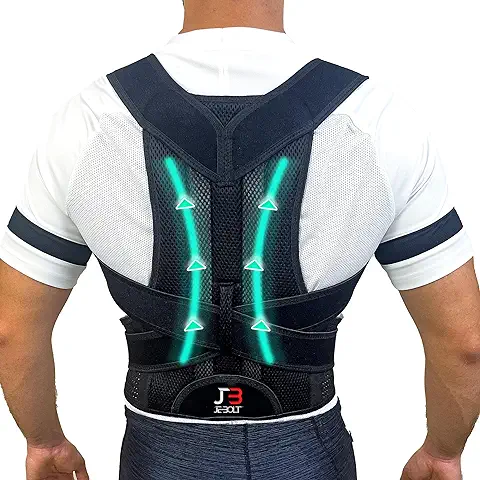 Corrector Postura Espalda para Hombre y Mujer con Arnes para zona Lumbar, Corrector Postura para Aliviar el Dolor de Hombros, Cuello y Espalda que Contiene faja Lumbar para Tener la Espalda Recta (L)  