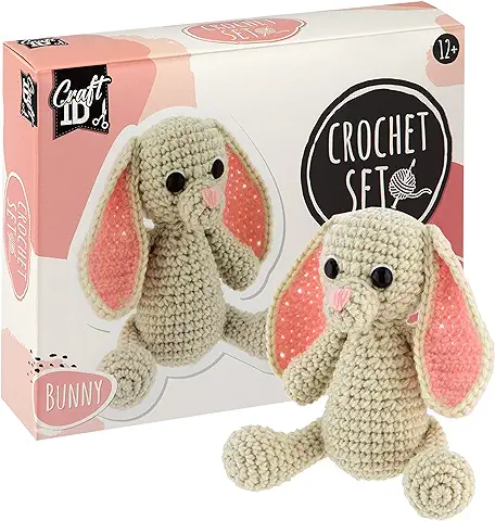 Craft ID Crochet Kit Principiantes | Kit Amigurumi | Peluches Bebé Animales Conejo | Kit de Ganchillo para Principiantes | Set de Agujas Crochet para Niños y Adultos  