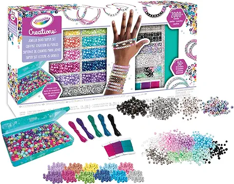 CRAYOLA Creations - Súper Set Letras y Joyas, para Crear Muchas Pulseras Personalizadas, Actividad Creativa y Idea de Regalo per Niñas, 04-2922  