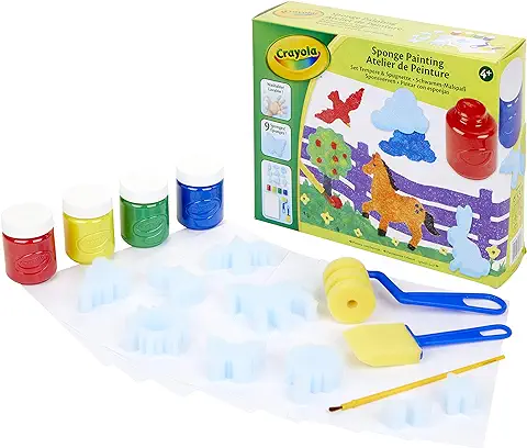 CRAYOLA - Fantasía de Témperas, Set para Pintar con Témpera Lavable y Esponjas, Actividad Creativa e Idea de Regalo, a Partir de 4 Años, 04-0572  