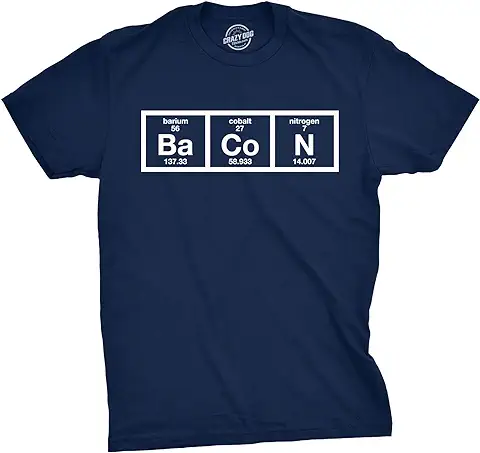 Crazy Dog Tshirts - Mens The Chemistry of Bacon T Shirt Funny Nerdy Graphic Periodic Table Science - Camiseta Divertidas  