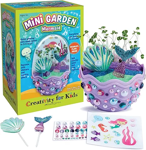 Creativity for Kids Mini Garden - Mermaid Terrarium – Mermaid Gifts for Girls and Boys  