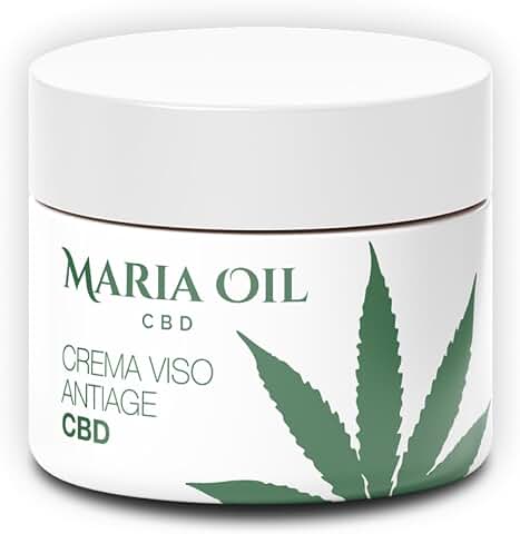 Crema de CBD Facial Antiaging con ácido Hialurónico, Antiarrugas, Antiedad, Efecto BOTOX, Adecuado para todo tipo de Piel, 50 ml  