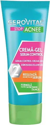 Crema-Gel Seborregulador para el Rostro con Efecto Matificante y Antiirritante, Ideal para Pieles Grasas con Tendencia Acnéica, 50 ml, Gerovital Stop Acnee  