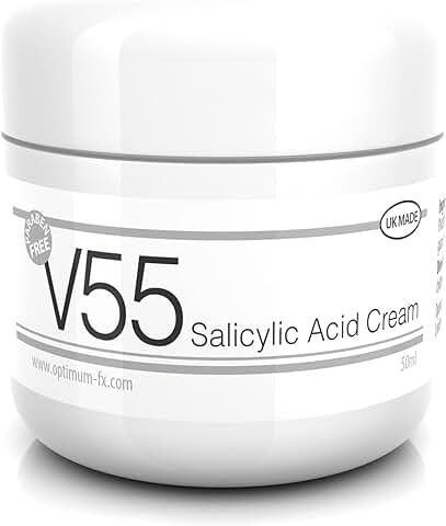 Crema V55 SIN Parabenos con Ácido Salicílico para Granos, Puntos Negros, Rojeces y piel Problemática - 50 Gramos  