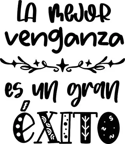 CrisPhy® Frase Vinilo"La Mejor Venganza" Vinilos Decorativos, Pegatina Frases Motivadoras para Pared. Pegatinas para Decorar Habitaciones.Vinilos Decorativos Frases (Alto 30cm por 26cm)  