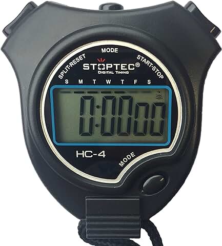 Cronómetro Schütt Stoptec HC-4 - Cronómetro Digital con Pantalla Grande | Hobby | Deporte | Tiempo Libre | a Prueba de Salpicaduras | Apto para Niños  