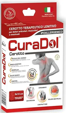 Cura Farma 26056 - CuraDol Adhesivo Medicado Antiinflamatorio 1 caja de 5 Parches  