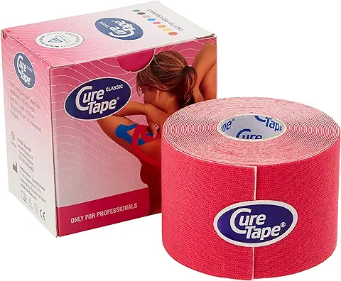 CureTape Classic 5x5cm | Cinta de Kinesiología Resistente al Agua | Cinta Médica | La Mejor Adhesión | Mejora la Movilidad y el Rendimiento | Reduce el Dolor Articular |Rosa  