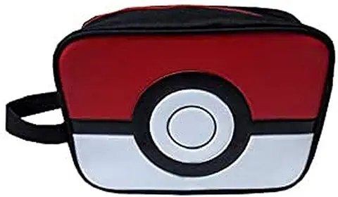 Pokémon- Neceser, Bolsa de Aseo, para Viaje, Gimnasio, Colegio, Organizador, Unisex, Color Blanco y Rojo, Producto Oficial (CyP Brands)  
