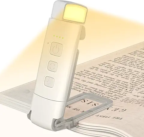 Czemo Luz de Libro Recargable, Portátil 9 LEDs Lampara de Lectura para Libros Cama con 3 Modos, Luz de Protección Ocular Luz para Leer Libros luz Lectura Para Viaje, Amantes del Libro, Niños  