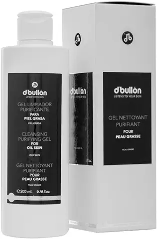 D´ Bullón Gel Facial Limpiador Purificante para Pieles Grasas. Vegano. Limpia.y Purifica la piel Grasa. Reduce los Brillos, Poros Dilatados y Granos - 200 Ml  