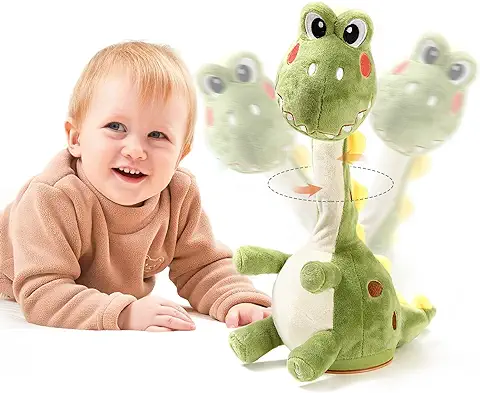 Danza Parlante Dinosaurios de Peluche Juguete para Niños, Juguete Electrónico Musical con Grabación Repite Hablar Dinosaurios Cantores Bebé Regalos para Chico Niña 2,3,4 Años  