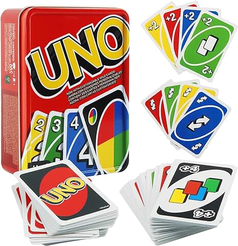 Darryy Juego de Cartas de U-NO, 112 Clásico Juego De Cartas U-No con 112 Cartas, Divertidos Juegos de Mesa, Juegos en Familia, Juegos al Aire Libre, Aptos para 2-10 Personas, a Partir de 7 Años  