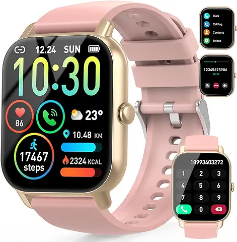 Ddidbi Reloj Inteligente Hombre Mujer con Llamada Bluetooth, 1,85" Smartwatch con 112 Modos Deportivos, Monitor de Ritmo Cardíaco y Sueño, Impermeable IP68 Pulsera Actividad para iOS Android, Rosa  