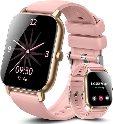 Ddidbi Reloj Inteligente Mujer con Llamada, 1,85" Smartwatch con 112 Modos Deportivos, Monitor de Ritmo Cardíaco y Sueño, Impermeable IP68 Pulsera Actividad para iOS Android (Rosa)  