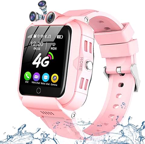 DDIOYIUR Reloj Smartwatch para Niños, 4G GPS Reloj Inteligente Niño con WiFi,SMS, Chat de voz y Video, Bluetooth, Alarma, Podómetro, Música, Adecuado para Regalos de Cumpleaños de 4 a 16 Niños y Niñas  