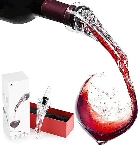 Decantador de Vino y Aireador para Botella, Vertedor Rapido Profesional de Calidad | Oxidante de Vino Tinto, Decantadores Pourer | Accesorios Bar, Regalo Mujer Hombre, Wine Aireador de Vino Tinto  