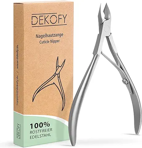 DEKOFY Alicates para Cutículas de Acero Inoxidable - Cortador de Cutículas Extra Afilado con Corte Preciso - para la Eliminación Indolora de las Cutículas de los Dedos de las Manos y de los pies  