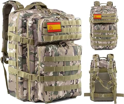 Delgeo Mochila Tácticas Militar, 45L Gran Capacidad Mochila Crossfit, Plegable Impermeable Mochila Supervivencia, Montañismo, Senderismo, Trekking, Acampada, Aventura o Viajes  